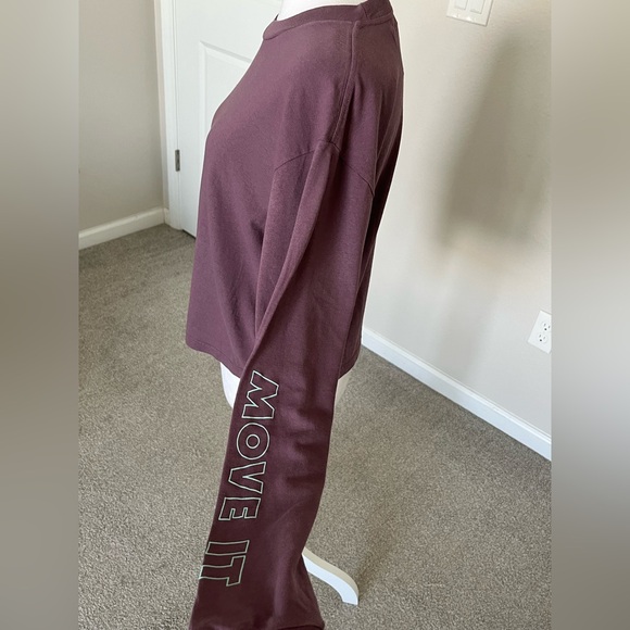 NWT Mother Move It Cropped Purple Longsleeve Top Size XS - Picture 3 of 8